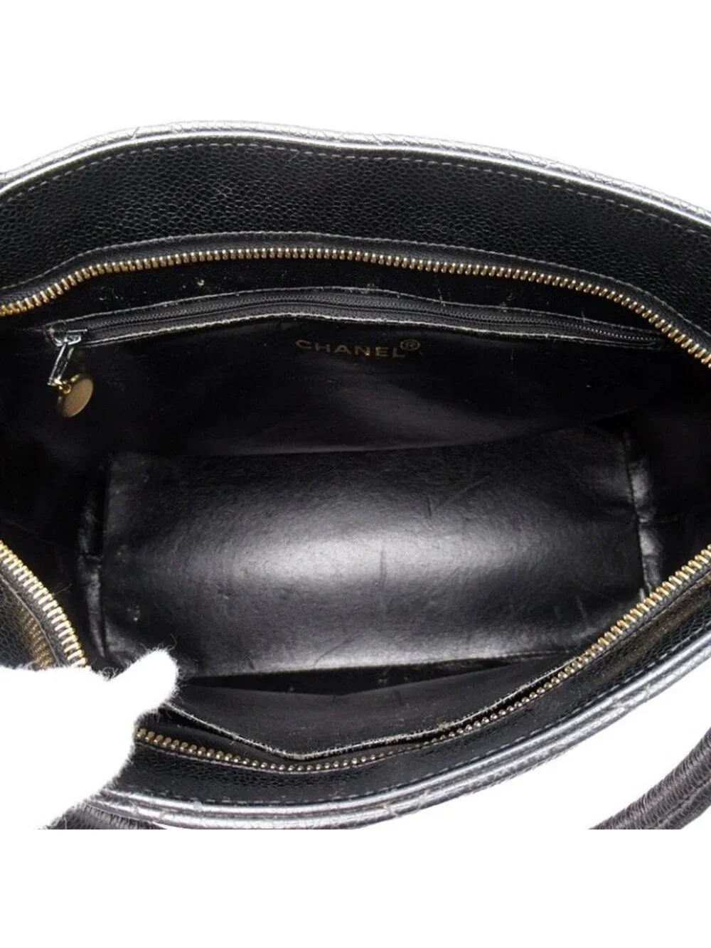 Chanel Reissue Tote Caviar Leather Handbag Black